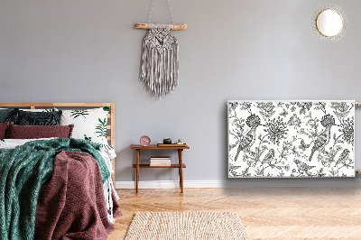 Magnetisk radiatorkåpa Skissade fåglar