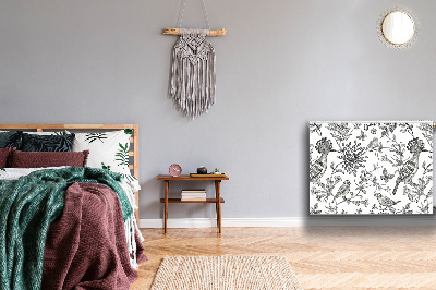Magnetisk radiatorkåpa Skissade fåglar