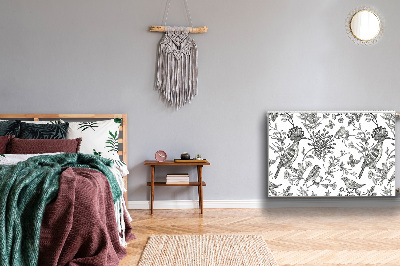 Magnetisk radiatorkåpa Skissade fåglar