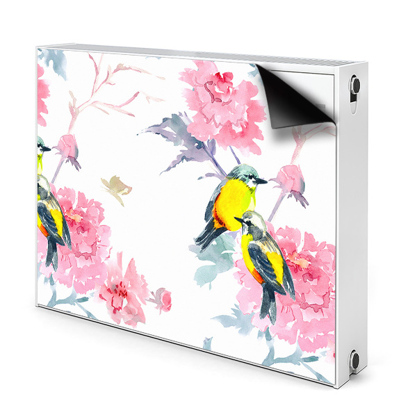 Magnetisk radiatorkåpa Fåglar och blommor