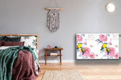 Magnetisk radiatorkåpa Fåglar och blommor