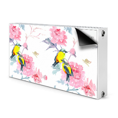 Magnetisk radiatorkåpa Fåglar och blommor