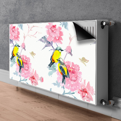 Magnetisk radiatorkåpa Fåglar och blommor