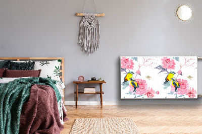 Magnetisk radiatorkåpa Fåglar och blommor