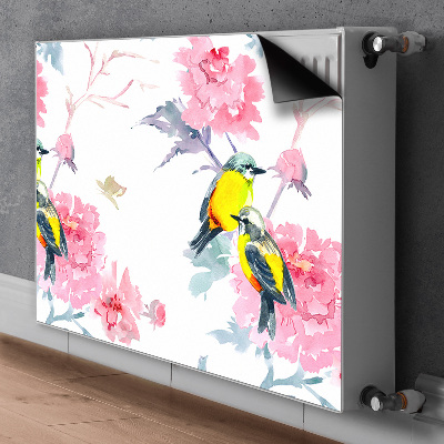 Magnetisk radiatorkåpa Fåglar och blommor