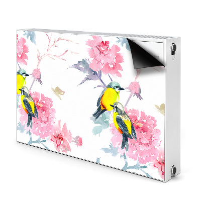Magnetisk radiatorkåpa Fåglar och blommor