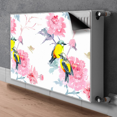 Magnetisk radiatorkåpa Fåglar och blommor