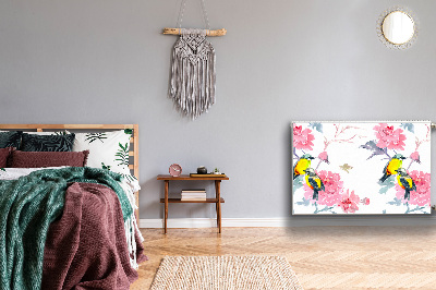 Magnetisk radiatorkåpa Fåglar och blommor