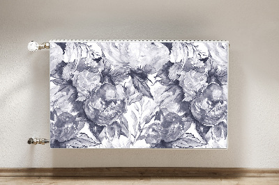Magnetisk radiatorkåpa Gråa blommor