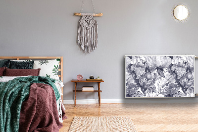 Magnetisk radiatorkåpa Gråa blommor
