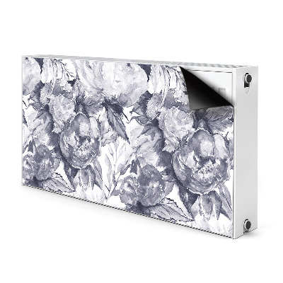 Magnetisk radiatorkåpa Gråa blommor
