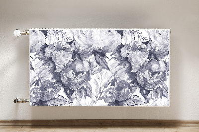 Magnetisk radiatorkåpa Gråa blommor
