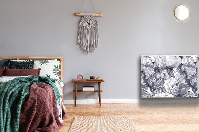 Magnetisk radiatorkåpa Gråa blommor