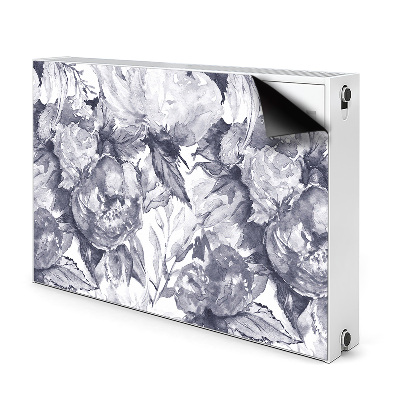 Magnetisk radiatorkåpa Gråa blommor