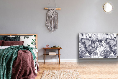 Magnetisk radiatorkåpa Gråa blommor