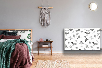 Magnetiskt radiatorskydd Ritade fåglar