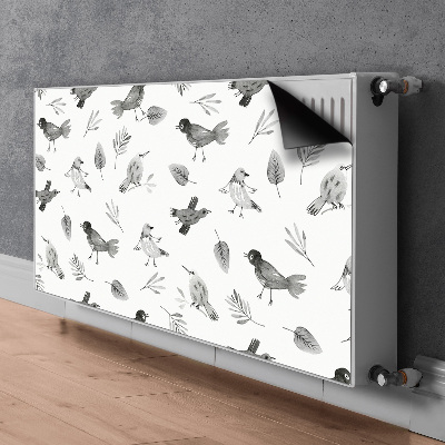 Magnetiskt radiatorskydd Ritade fåglar