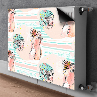 Magnetisk radiatorkåpa Rosa papegojor