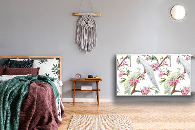 Magnetiskt radiatorskydd Vita påfåglar