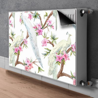 Magnetiskt radiatorskydd Vita påfåglar