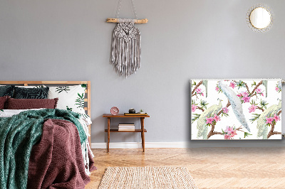 Magnetiskt radiatorskydd Vita påfåglar