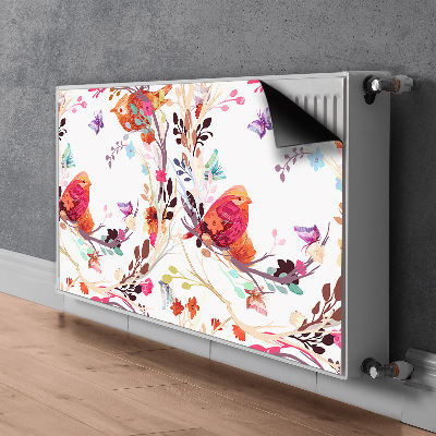 Magnetiskt radiatorskydd Fåglar på en gren