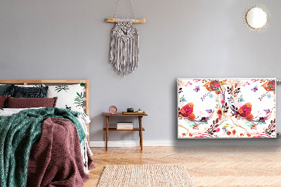 Magnetiskt radiatorskydd Fåglar på en gren