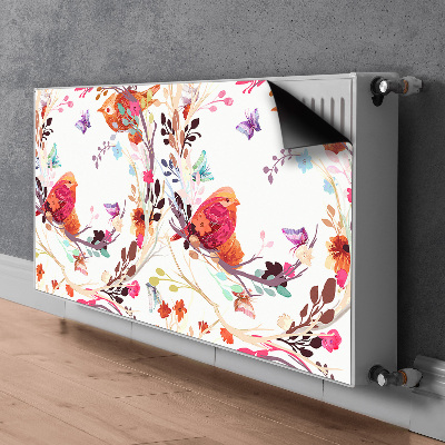 Magnetiskt radiatorskydd Fåglar på en gren