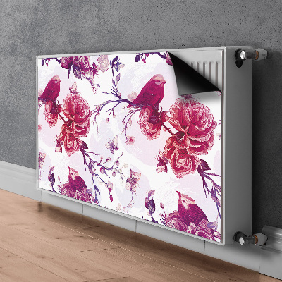 Magnetisk radiatorkåpa Lila fåglar