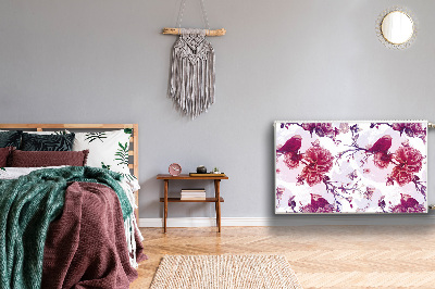 Magnetisk radiatorkåpa Lila fåglar