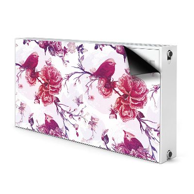 Magnetisk radiatorkåpa Lila fåglar