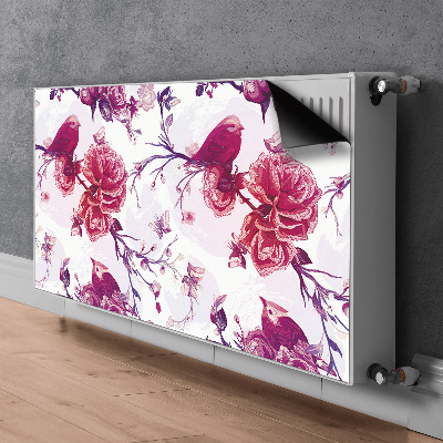 Magnetisk radiatorkåpa Lila fåglar
