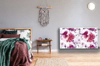 Magnetisk radiatorkåpa Lila fåglar
