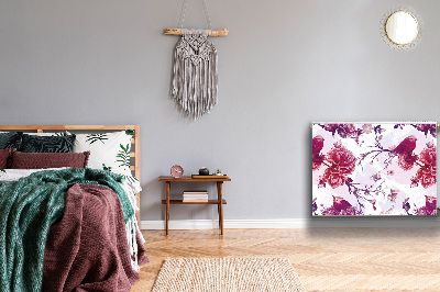Magnetisk radiatorkåpa Lila fåglar