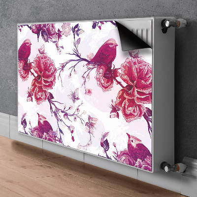 Magnetisk radiatorkåpa Lila fåglar