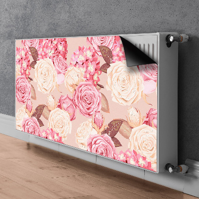 Magnetisk radiatorkåpa Rosor och hortensior
