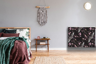 Magnetisk radiatorkåpa Häger och blommor