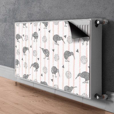 Magnetisk radiatorkåpa Kiwi fåglar mönster