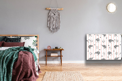 Magnetisk radiatorkåpa Kiwi fåglar mönster