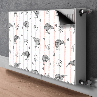 Magnetisk radiatorkåpa Kiwi fåglar mönster
