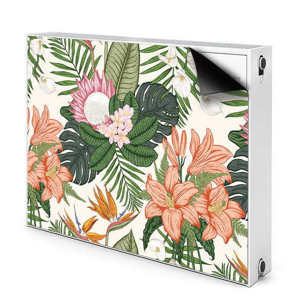 Magnetiskt radiatorskydd Blommor väggmålning
