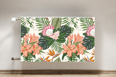 Magnetiskt radiatorskydd Blommor väggmålning