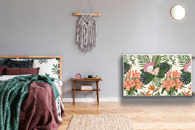 Magnetiskt radiatorskydd Blommor väggmålning