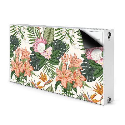 Magnetiskt radiatorskydd Blommor väggmålning