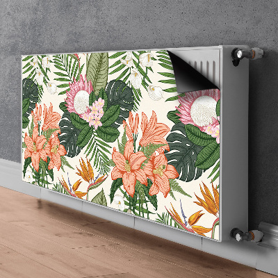 Magnetiskt radiatorskydd Blommor väggmålning