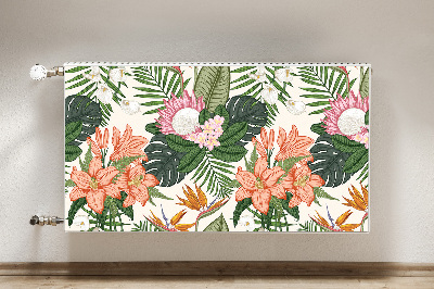 Magnetiskt radiatorskydd Blommor väggmålning