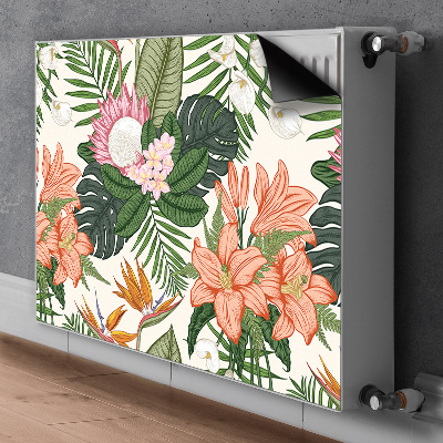 Magnetiskt radiatorskydd Blommor väggmålning
