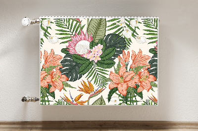 Magnetiskt radiatorskydd Blommor väggmålning