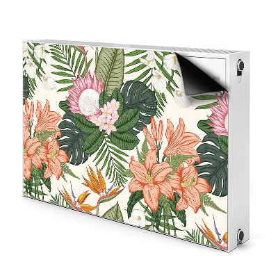 Magnetiskt radiatorskydd Blommor väggmålning