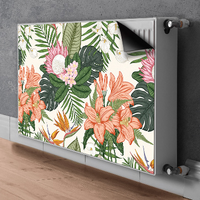 Magnetiskt radiatorskydd Blommor väggmålning